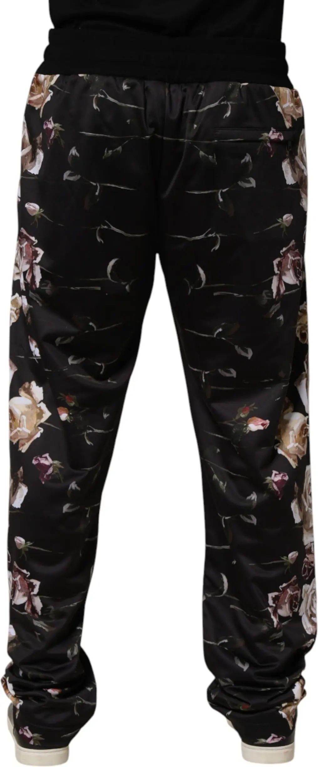 Dolce & Gabbana klassik shimlar, qora gul bosma, to'g'ri bichimli