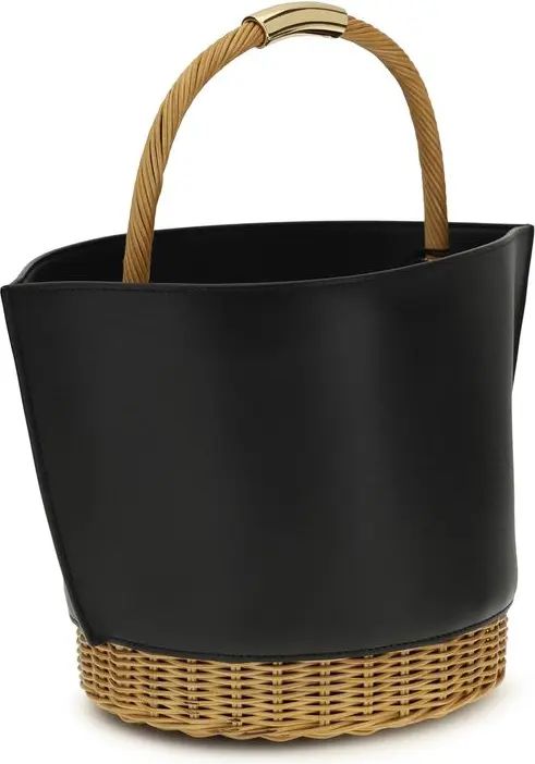 Sacai Black Calf Leather Bos Taurus Yengil sumka