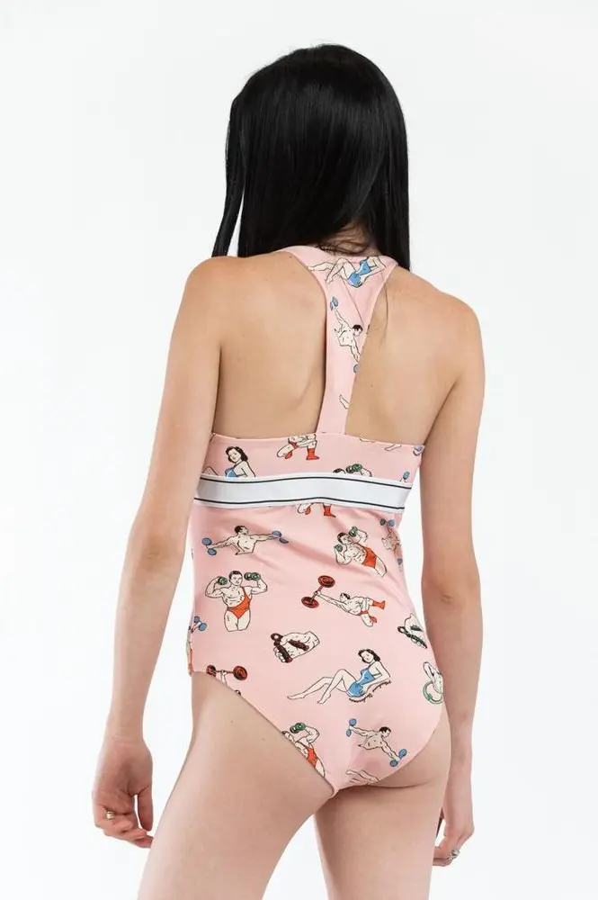 Розовый хлопковый боди Moschino