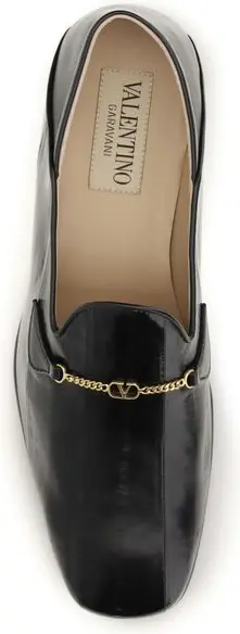 Valentino Garavani qora buzoq terisidan yasalgan, Bos Taurus slip-on tuflilari