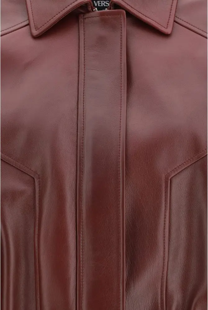 Bordo Verro Charmli Yakasi Versace