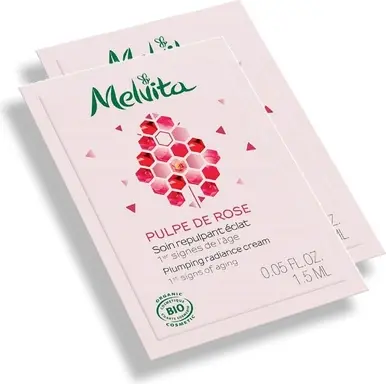 Melvita Pulpe De Rose Namotil Va Kechasi yuz va bo'yin uchun kremi, namuna