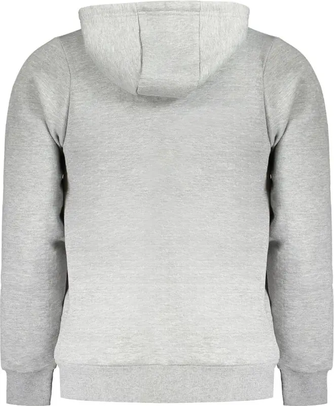 Grigio Cotton Male Sweatshirt with Hood Geographical Norway