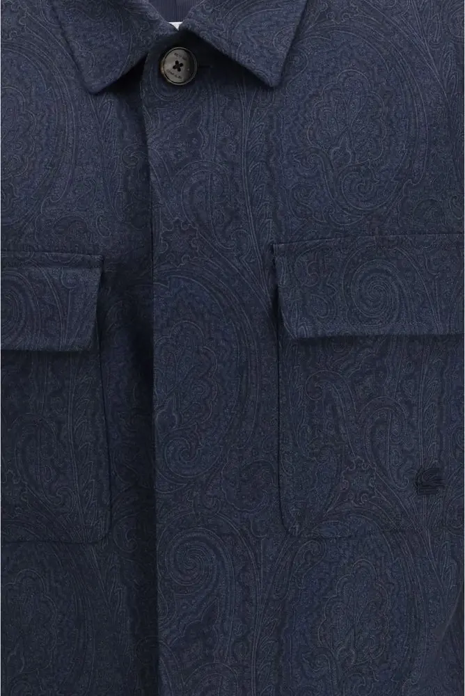 Blue Wool Coat Etro