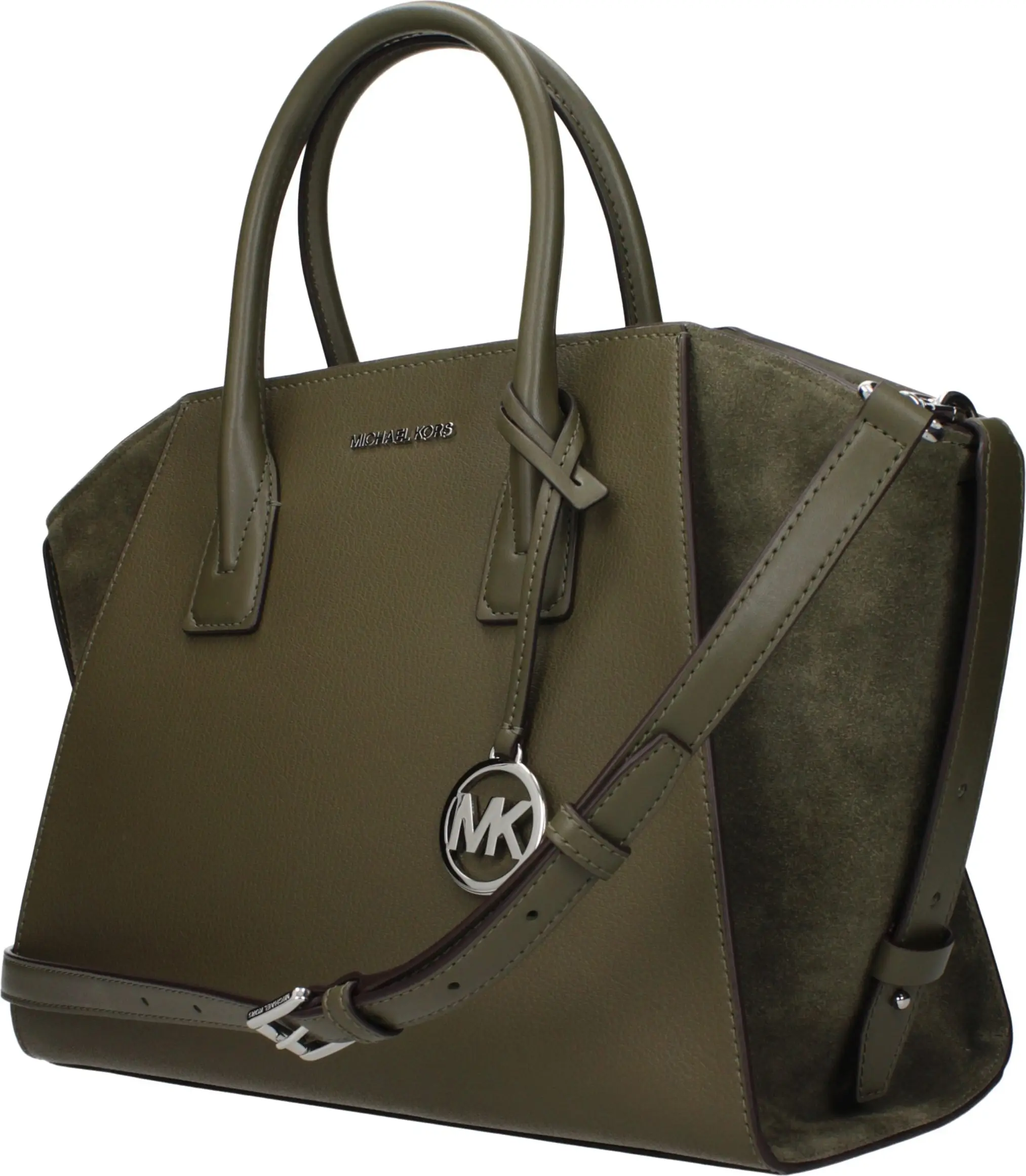 Зеленая кожаная сумка Michael Kors