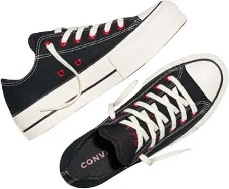 Black Fabric Platform Sneakers Converse