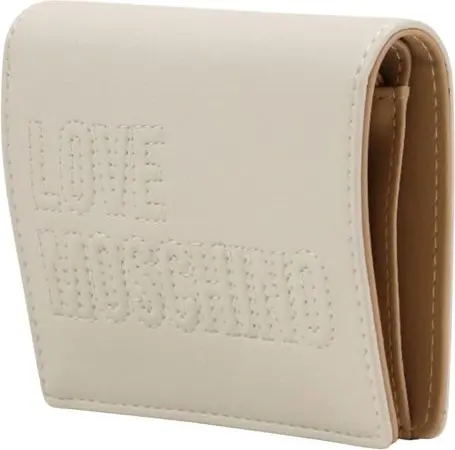 BEIGE POLYETHYLENE WALLET LOVE MOSCHINO