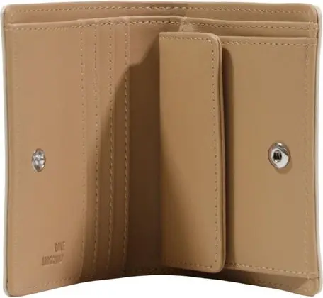 BEIGE POLYETHYLENE WALLET LOVE MOSCHINO