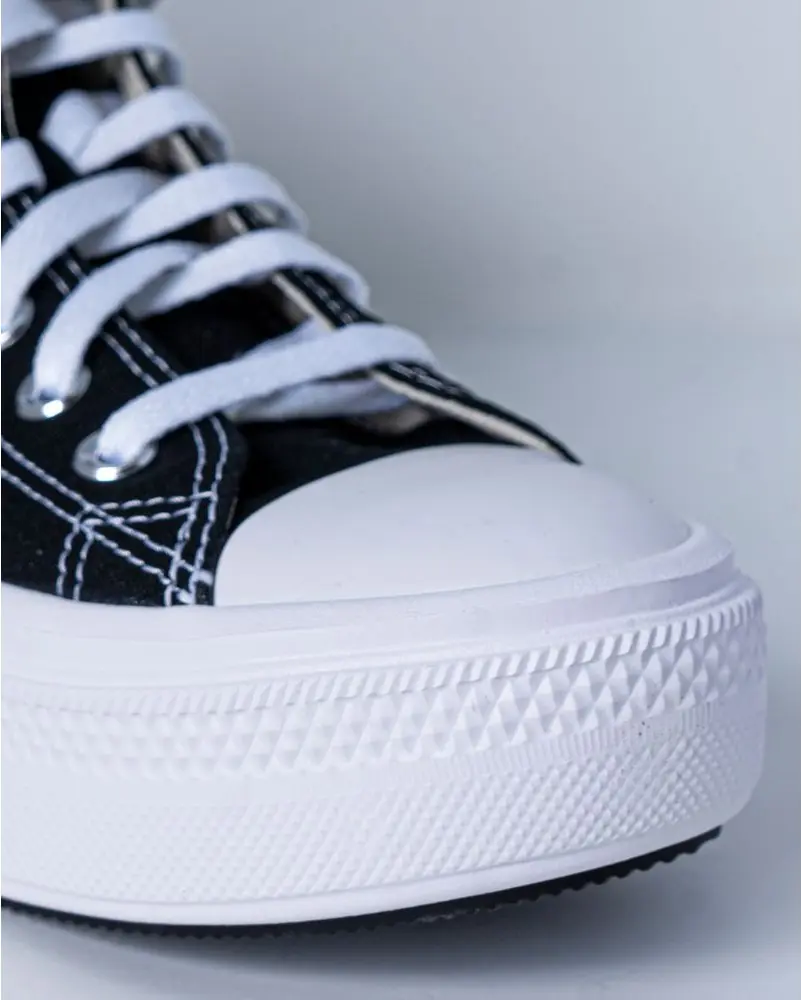 Black Cotton Platform Sneakers Converse