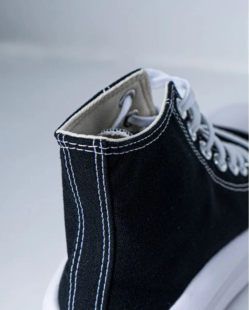 Black Cotton Platform Sneakers Converse