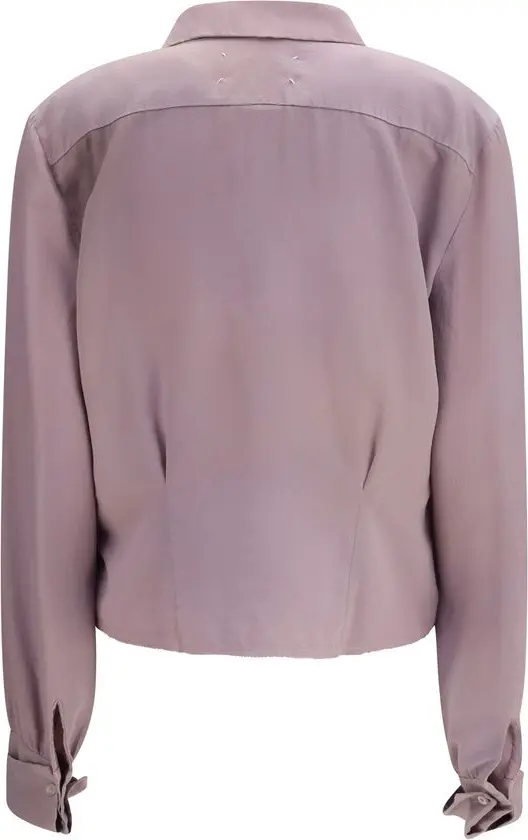 Фиолетовая шелковая рубашка Maison Margiela
