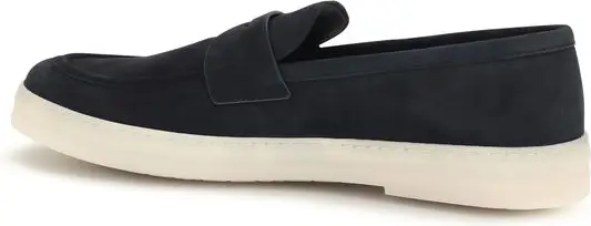 Ko'k buzoq terisidan Prada slip-on mokasinlari
