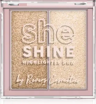 Highlighter Revers Duo Face Highlighter She Shine 4 Heat Haze