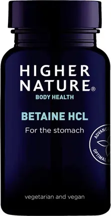 Betaine HCL Gidroxlorid kislotasi qo'shimchasi Higher Nature