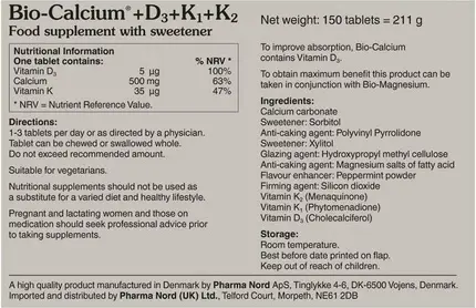 Tablets Pharma Nord Bio Calcium + D3 + K1 + K2