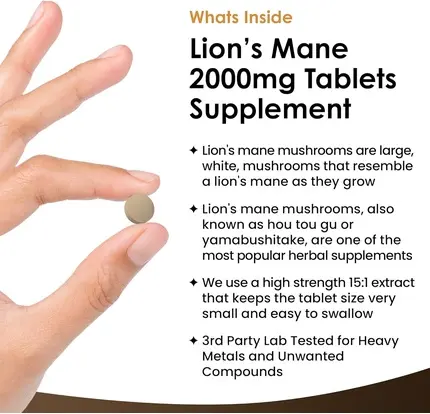 Lion's Mane Mushroom Extract Supplement New Nordic