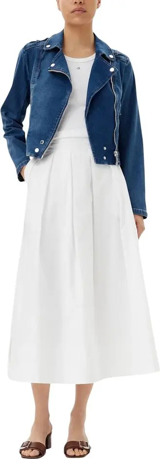 Ko'k paxta denim ko'ylagi