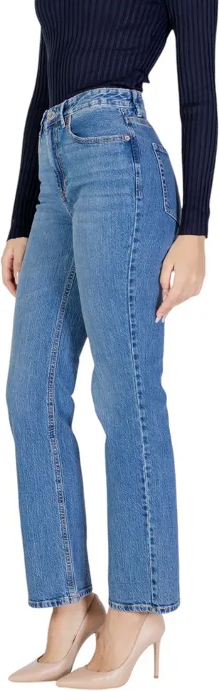 Vero Moda Yengil Moviy Jinslar Paxta Mom
