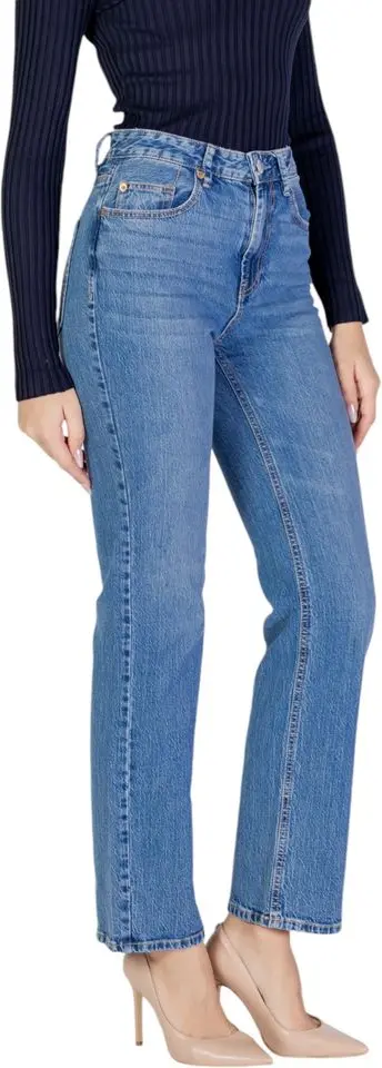 Vero Moda Yengil Moviy Jinslar Paxta Mom