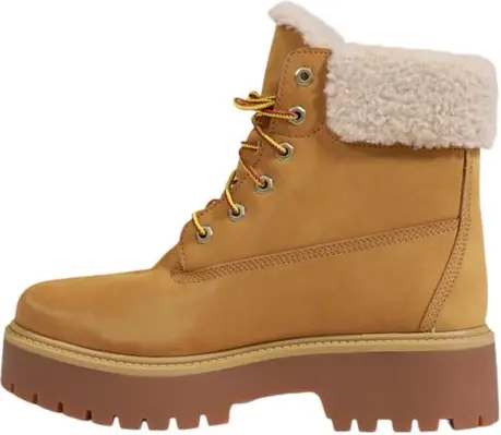Boots Timberland Beige Recycled Leather Lace-Up Boots