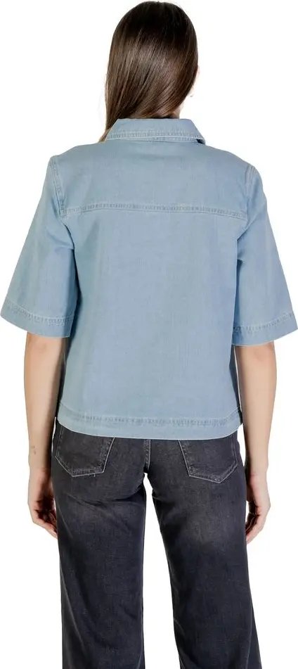 Jacket ONLY Light Blue Cotton Shortsleeve Shirt