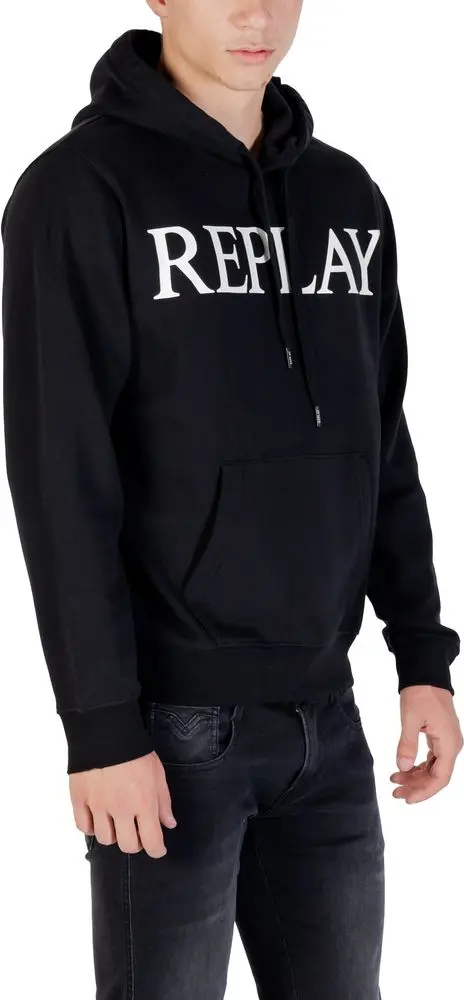 Hoodie Replay Black Cotton