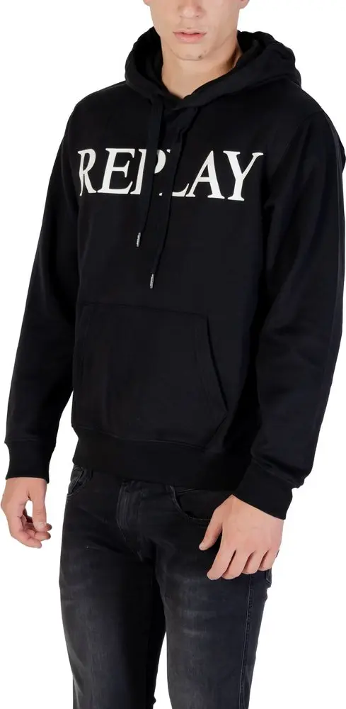 Hoodie Replay Black Cotton