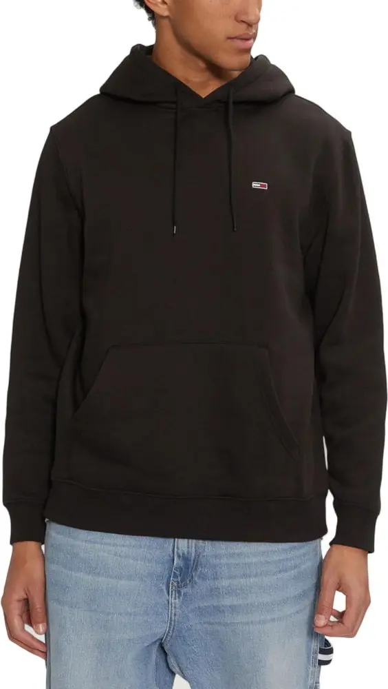 Tommy Jeans Kapüşonlu Qora Paxta Kiyim
