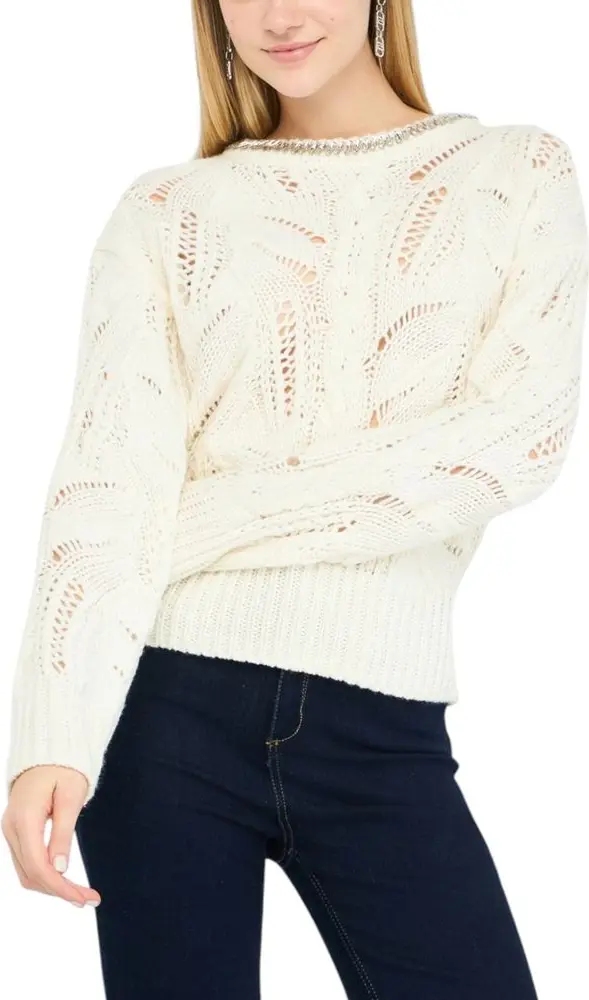 Sweater White Marabou