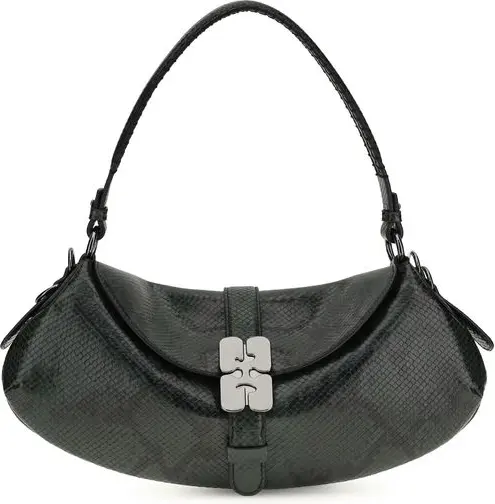 Shoulder Bag GANNI Blue Recycled Leather