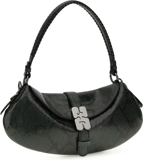 Shoulder Bag GANNI Blue Recycled Leather