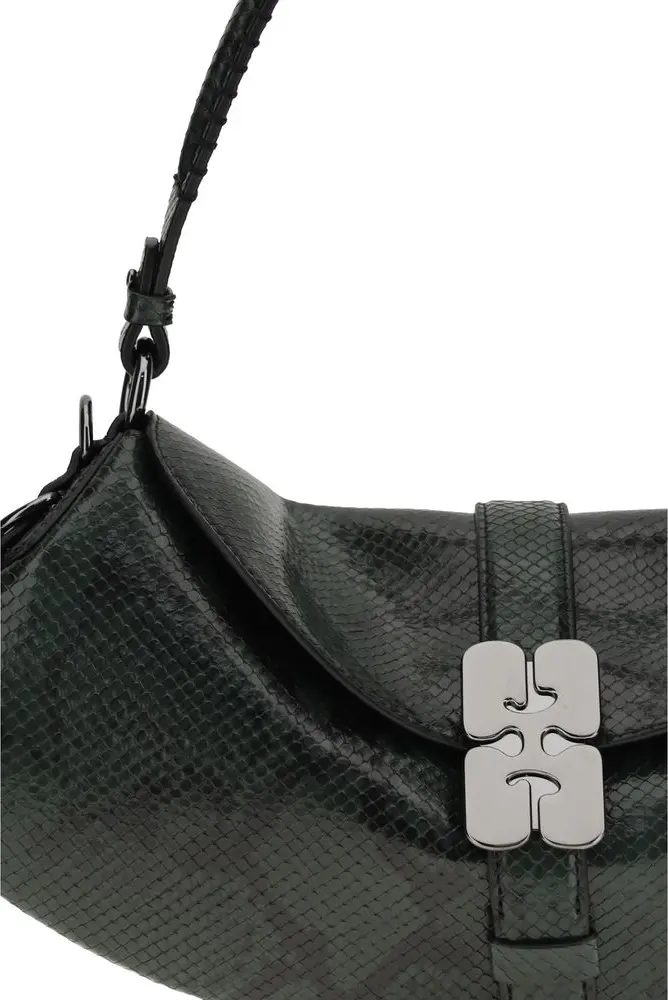 Shoulder Bag GANNI Blue Recycled Leather