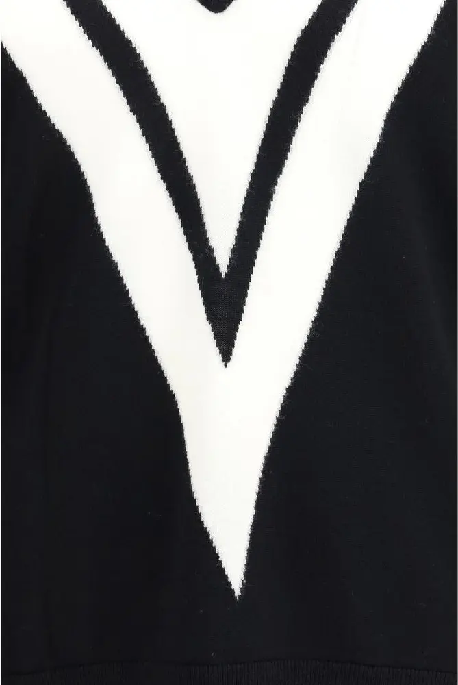 Sweater Valentino Black Fleece Wool Sweatshirt