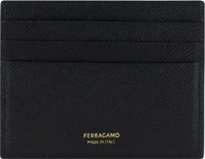 Wallet Ferragamo Black Calf Leather Bos Taurus
