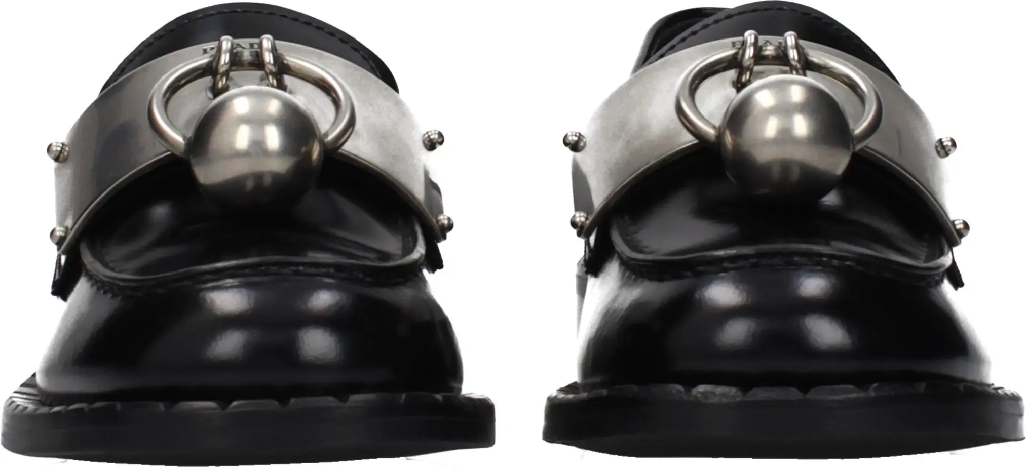 Black Leather Slip-On Loafers Prada