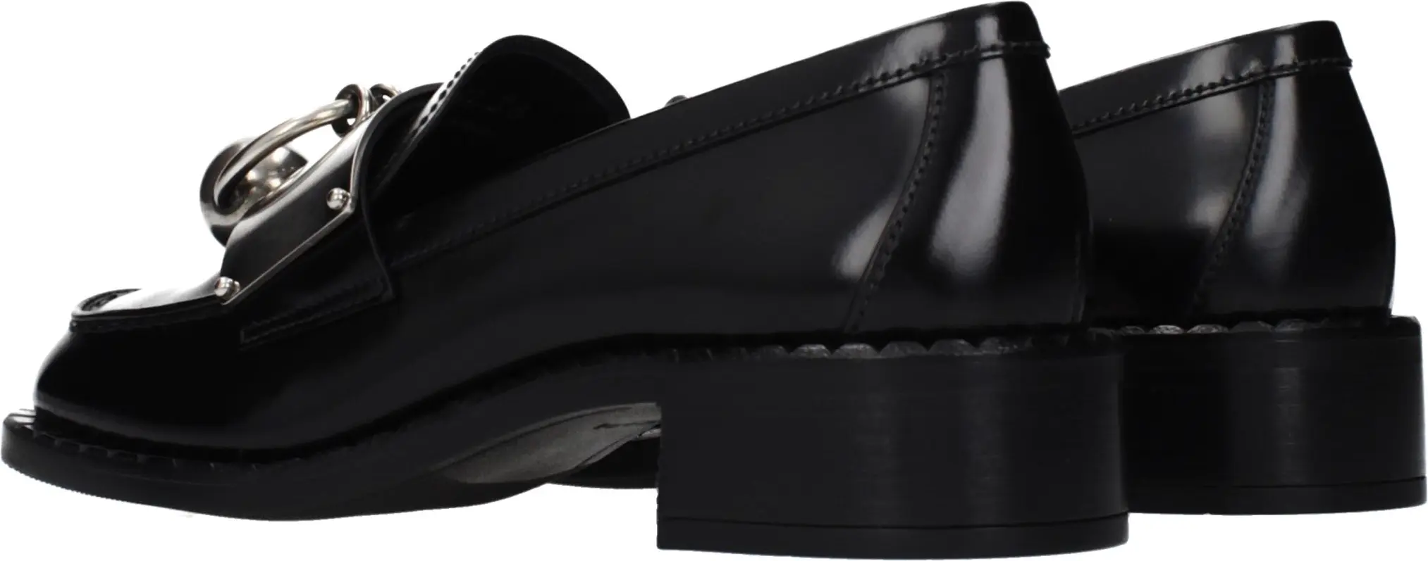 Black Leather Slip-On Loafers Prada