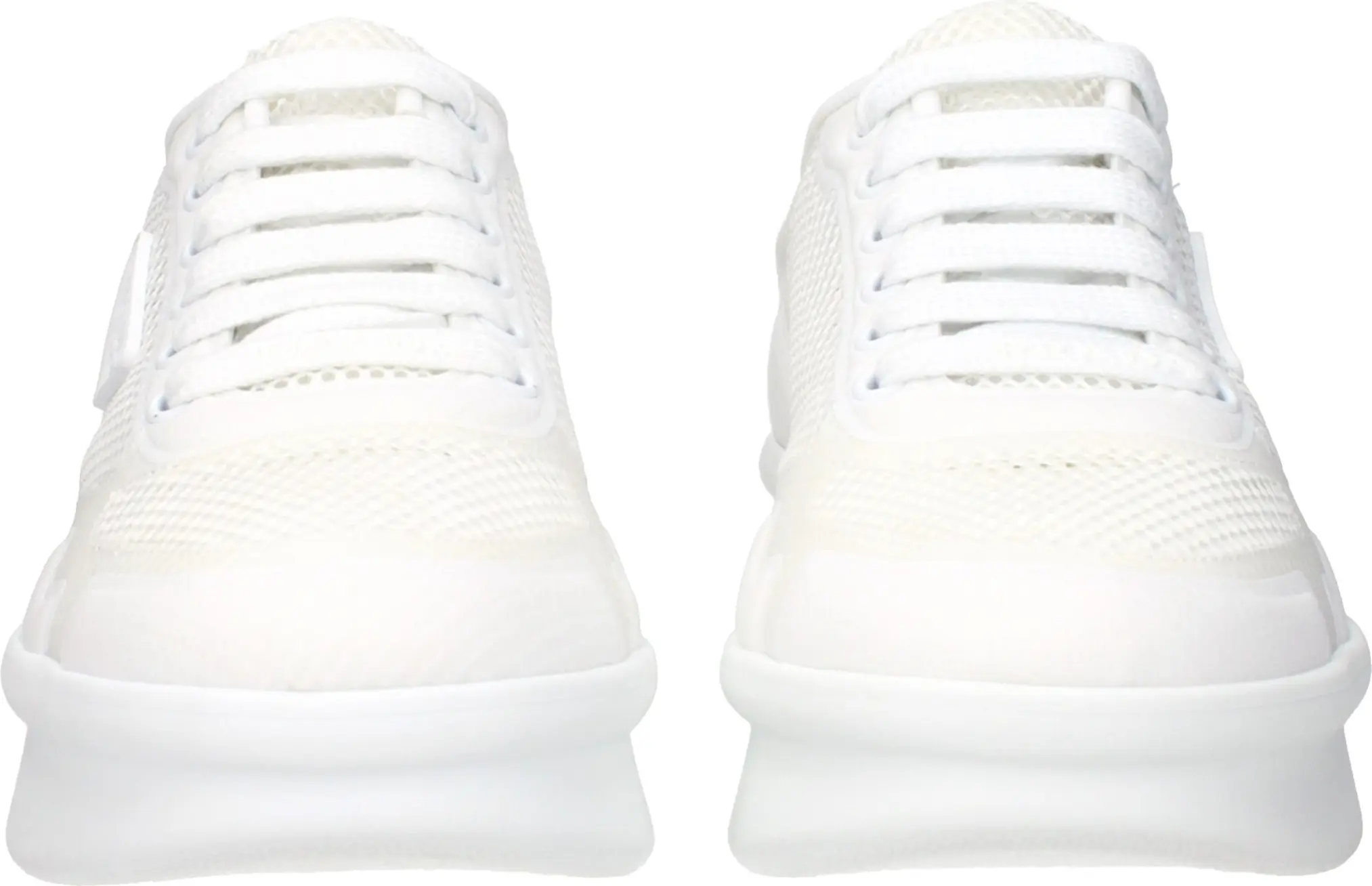 White Fabric Athletic Sneakers Prada