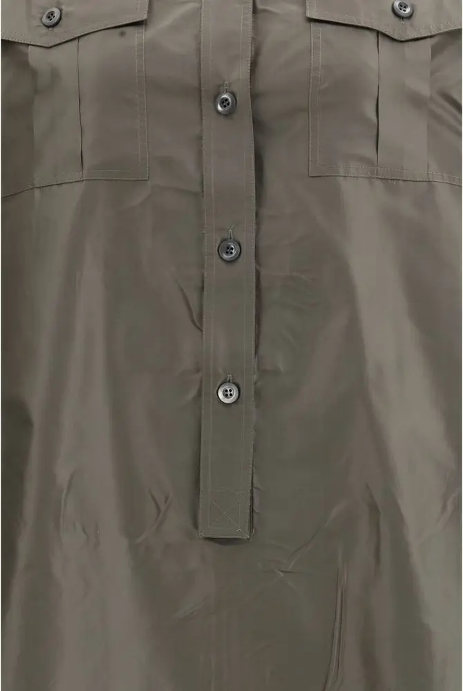 Prada Bicolor Silk Casual Ko'ylagi