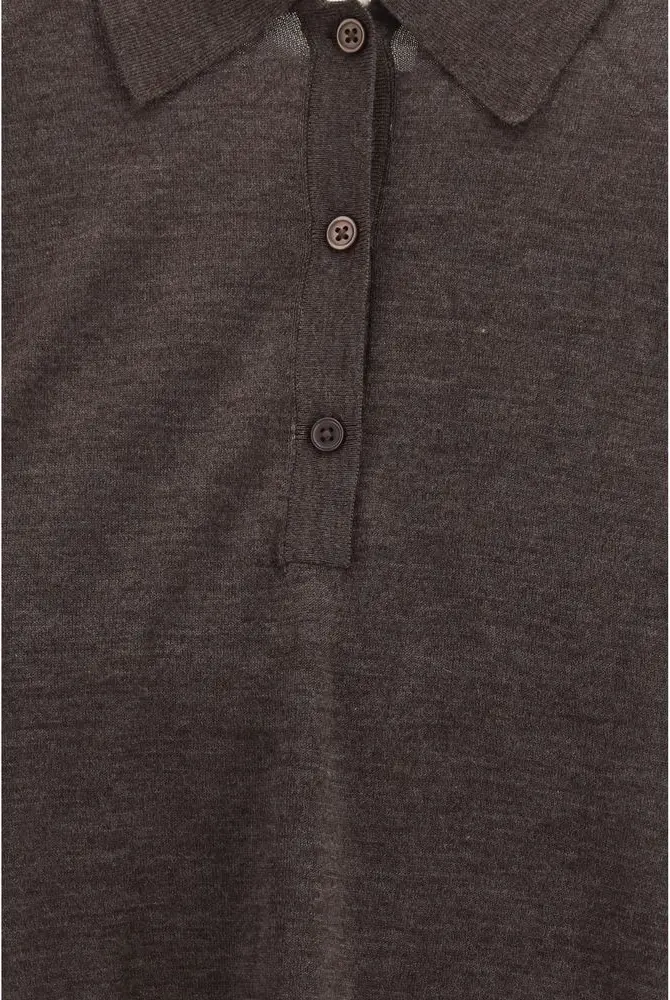 Jacket Polo Jigasi/jigʻi jigarrangli Cashmere