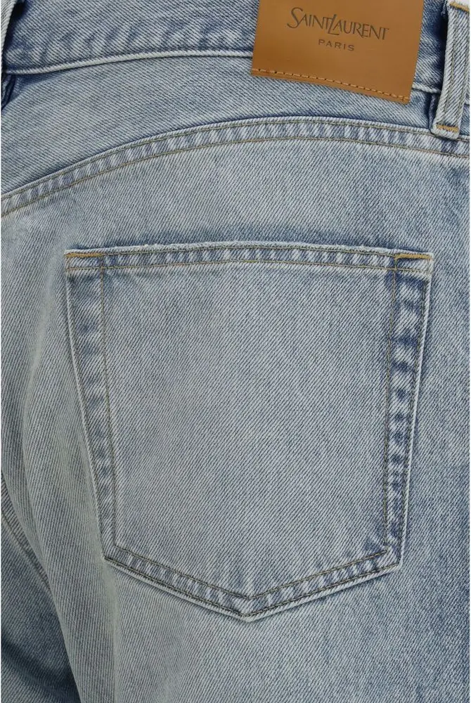 Джинсы Saint Laurent Синие хлопковые прямого кроя