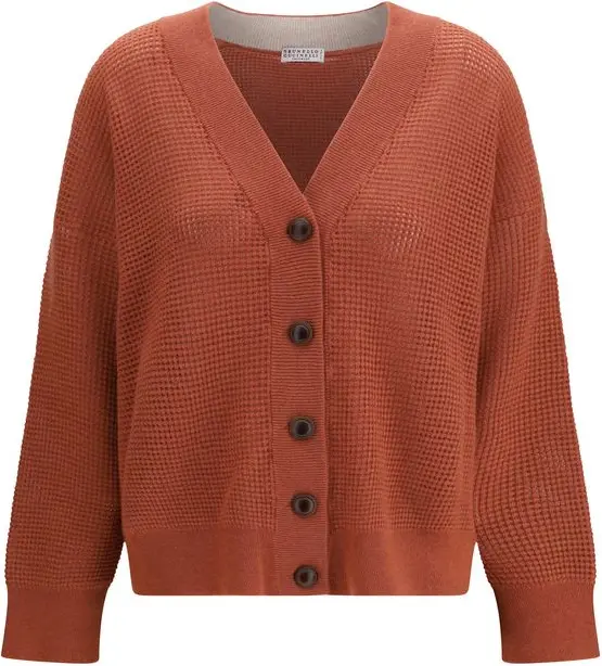 Cardigan Brunello Cucinelli Orange Cashmere