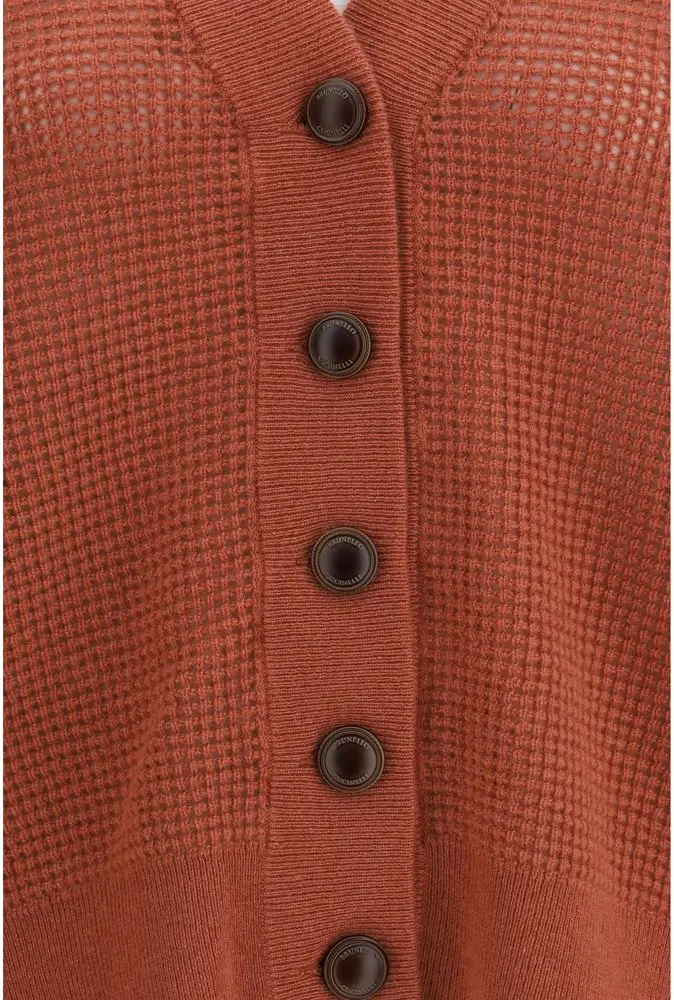 Кардиган Brunello Cucinelli Оранжевый Кашемир