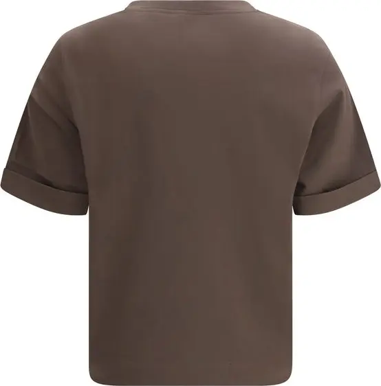 T-Shirt Brunello Cucinelli Коричневая хлопковая футболка