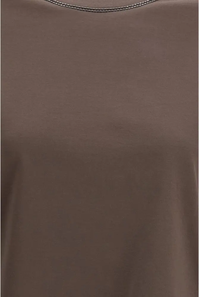 T-Shirt Brunello Cucinelli Коричневая хлопковая футболка
