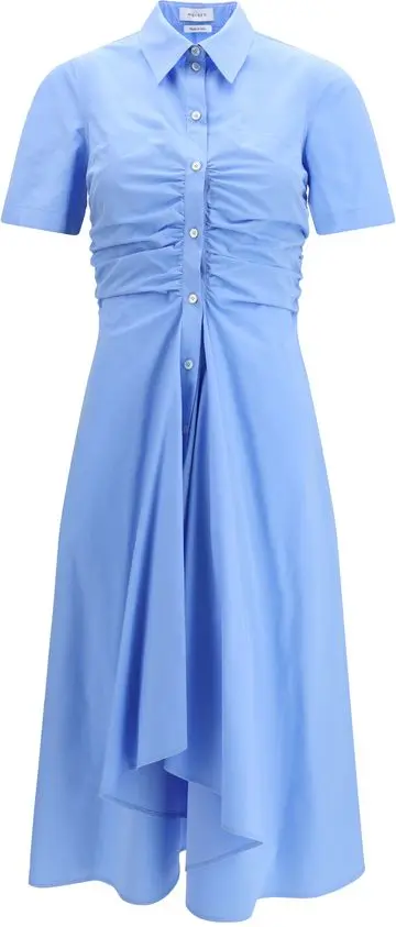 Blue Cotton Casual Dress Alexander McQueen