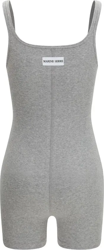 Marine Serre Moon Logo Ribbed Jersey Short Catsuit