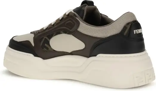 Fendi qora buzoq terisidan yasalgan Bos Taurus dumaloq sneakers