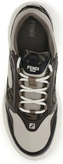 Fendi qora buzoq terisidan yasalgan Bos Taurus dumaloq sneakers