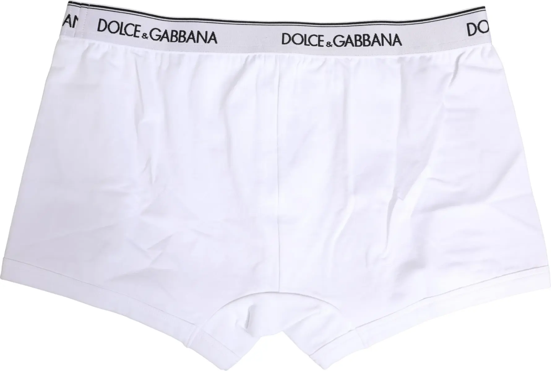 Boxer Dolce & Gabbana Oq Logotip Belgili Paxta Boxer Ichki Kichik Kengash Kichik Kengash