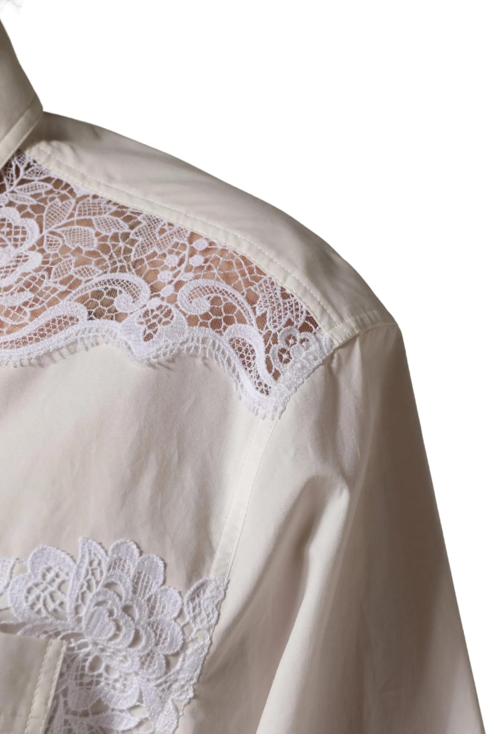 Jumpsuit Dolce & Gabbana White Cotton Lace Trim Long Sleeves Jumpsuit